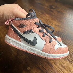 Jordan 1 Mid Pink Quartz Toddler 9c